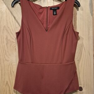 White House Black Market Women's Rust Sleeveless Blouse